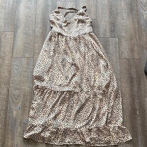 Cupshe Spotted Tan Maxi Dress